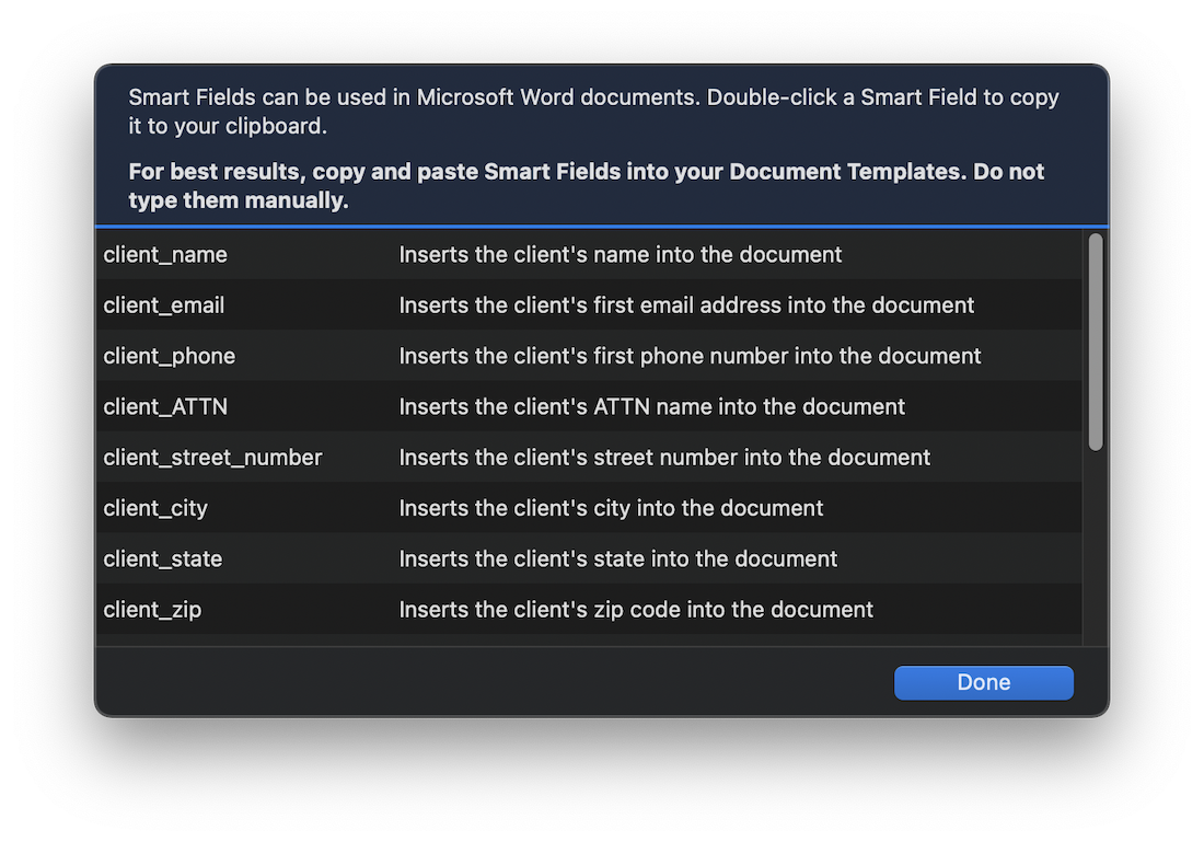 Viewing and Copying Smart Fields