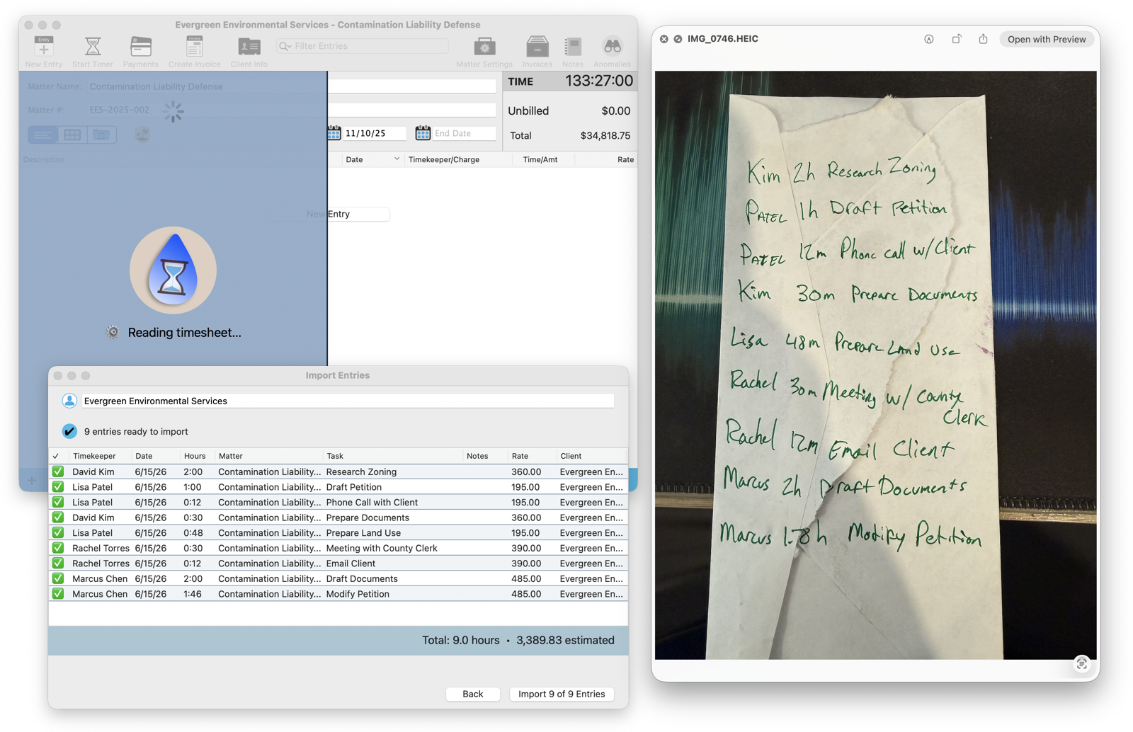 Time Drop turning handwriting into billable time